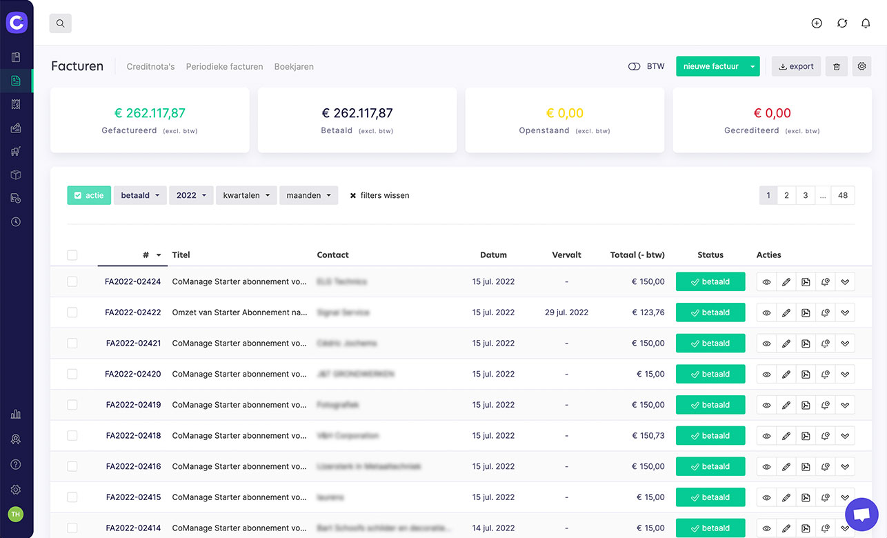 CoManage invoices